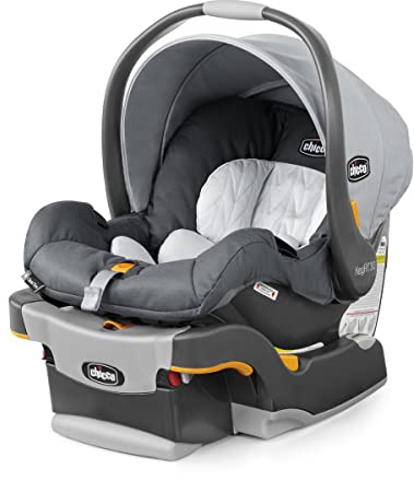 Chicco KeyFit 30 ClearTex Infant Car Seat and Base, Rear-Facing Seat for Infants 4-30 lbs., Includes Infant Head and Body Support, Compatible with Chicco Strollers, Baby Travel Gear, Slate/Grey