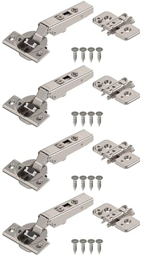 Blum 110 Grad Absenkautomatik-Scharniere, Türdämpfer – Vollständige Überlagerung, Absenkautomatik, rahmenloses Anwendungs-Set, 4 Stück