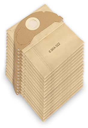15 Stück Papierfilterbeutel für Kärcher 6.904-322.0, WD2 Staubsaugerbeutel Papier Filtertüten Beutel für WD2 Premium MV2 WD 2.200 bis WD 2.550 A2004 A2054 A2099 Staubsaugertüten Filterbeutel Paperbags