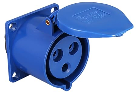 Agatige Instalación Oculta 32a 220-250v, Enchufe De Corriente Industrial, 3 Pines 1 Fase a Prueba De Explosiones Montaje Oculto, Enchufe Y Enchufe De Pared Industrial De 3 Pines, Conector De Enchufe