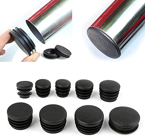 Xuulan 10Pcs Black Plastic Furniture Leg Plug Blanking End Cap Bung for Round Pipe Tube Hardware (Color : 22mm bore)