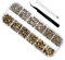 2000 Pcs Flat Back Gems Round Crystal Rhinestones 6 Sizes 1.5-6 mm with Pick Up Tweezer and Rhinestones Picking Pen for Crafts Nail Clothes (Gold)
