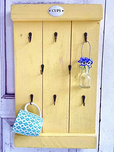 windschief-living Landhaus Tassenregal Cup Soleil Tassenhalter Handgefertigt Shabby Chic