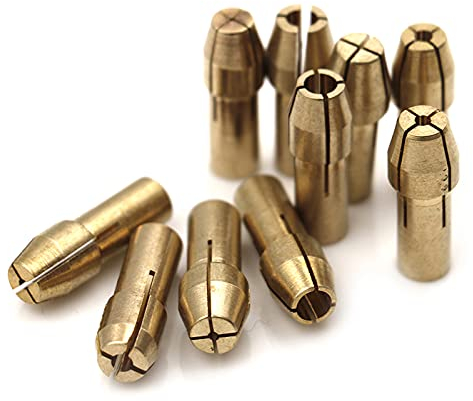 PULABO 10 Teile/los Bohrfutter Adapter 0.5mm-3.2mm Für Mini Bohrfutter Futter Adapter Micro Spannzange Messing Für Power Rotary Tool Praktisch