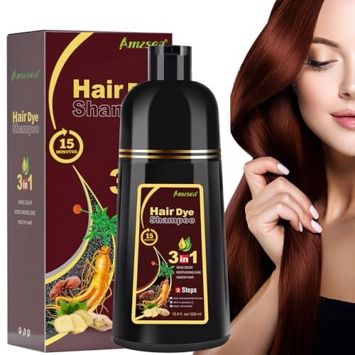 Instant-Shampoo für Schwarzhaar, Shampoo für graues Haar, 3 in 1 Natürliches Haarfärbemittel für Männer und Frauen(Dark Brown)