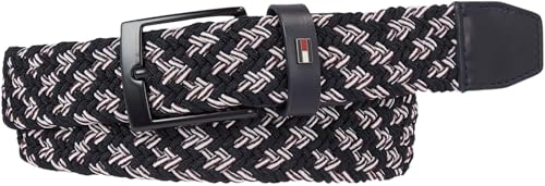 Tommy Hilfiger Herren Gürtel Adan aus Stretch-Gurtband, Blau (Space Blue Corp), 110 cm
