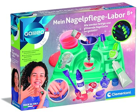Galileo Lab Mein Nagelpflege Labor - Nageldesigns selber erschaffen, DIY Nagellack Set für Kinder ab 8 Jahren, 59325 von Clementoni