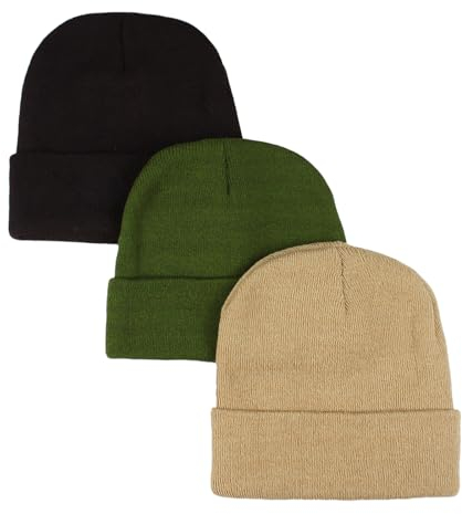 kozinu Unisex-Erwachsene Beanie, Dunkelbraun-Armeegrün-Kaki, Einheitsgr��e