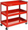 Crystals 3-Tier Rolling Tool Trolley on Wheels, Heavy-Duty Steel Mobile Storage Trolley, Service Cart with Handle and Lockable Wheels, (200 Kg Load Capacity, 72cm x 35cm x 65.5cm, Red)