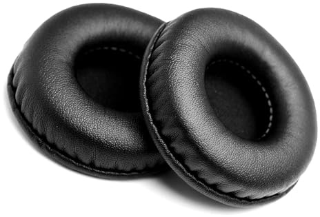 HUIOP Ersatz-Ohrpolster aus PU-Leder, Ersatz für Sony/Pioneer/Sennheiser/Motorola///Rapoo-Kopfhörer-Ohrpolster, 90 mm, Schwarz, Ohrpolster