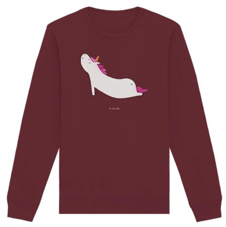 Mr. & Mrs. Panda Organic Pullover Einhorn Yoga Größe XL - Geschenk, Unicorn, Fair Trade, Einhörner, Yogamatte, Eco, Sweater, Nachhaltiger, Vegan, Sport, Aus Naturfasern, Lustig