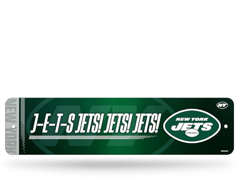 Rico Industries NFL Football New York Jets Metall-Straßenschild 10,2 x 38,1 cm, Heimdekoration – Schlafzimmer – Büro – Männerhöhle