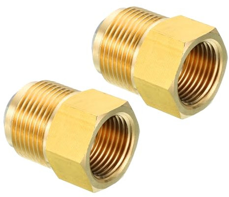 PATIKIL Connecteurs Évasés Femelles 5/8 Pouces x 3/4 Pouces Mâles, 2 Pièces SAE 45 Degrés Adaptateur en Laiton Évasé Raccord de Tuyau Évasé pour Conduite de Gaz d'Air Réfrigération CVC