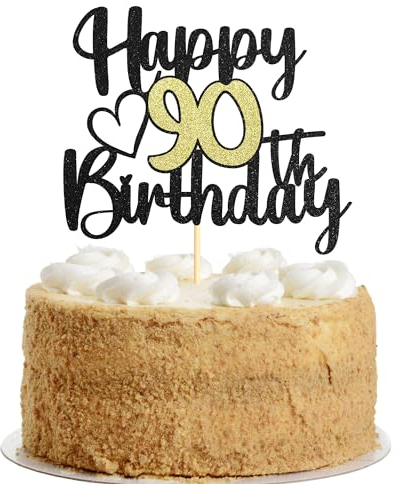 Sumerk 1 Stück 90. Geburtstag Junge Happy 90th Birthday Cake Topper Tortendeko 90. Geburtstag Frau Mann Cake Topper 90 Geburtstag 90th Birthday Cake Decoration
