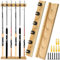 Arrowbash Wandmontierter Angelrutenhalter, Holz, vertikal, Angelrutenhalter für Garage, hält bis zu 6 Ruten, Angelausrüstung, Organizer, Geschenke für Vater, Opa, Bambusholzfarbe