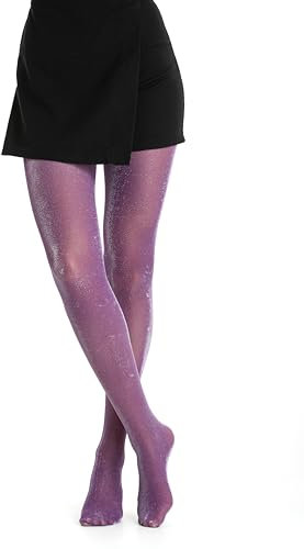 Gi&Gi Collant Velati 40 Denari Glitter,collant donna caratterizzati da un effetto glitter particolarmente brillante. (IT, Testo, S, M, Regular, Regular, VIOLA SCURO)