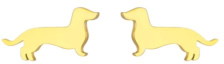 TEAMER Niedlicher trendiger Dackel-Ohrstecker Dackel-Ohrring aus Edelstahl Dackelliebhaber Haustier-Tierschmuck für Frauen und Männer