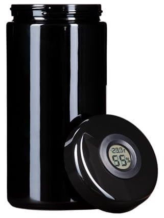 ANCEVIA Jar 60g Vorratsglas + 58% und 62% Hygropack - 1000ml Vorratsbehälter mit Hygrometer und Boveda - Geruchsdicht, Luftdicht und Biophotonisches Glas - Lagerung Konservierung
