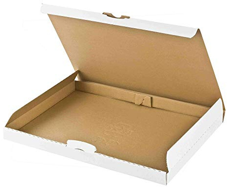 VEPATIM 25 Versandkarton 255x190x30mm schnelle Aufrichtung Steckverschluss Maxibrief DHL briefkastentauglich Höhe 3cm A5 B55 weiß