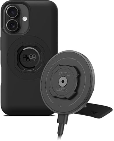 Quad Lock Adhesive Dashboard/Console Car Phone Holder Kit with MAG Wireless Charging Head V2 and MAG Phone Case for iPhone 16