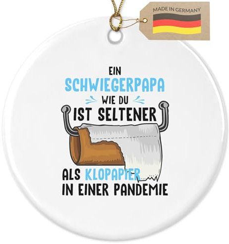 Schwiegervater Weihnachtsdeko Baum-Anhänger Christbaumschmuck Keramik Rund Advent
