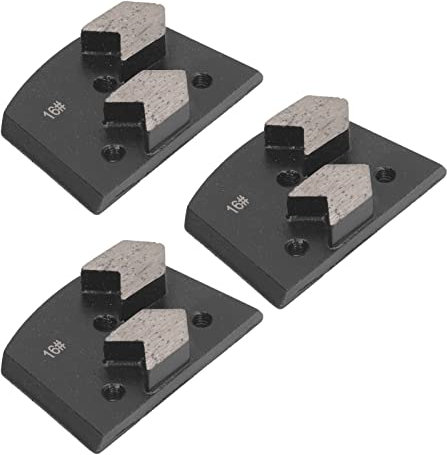 16 Teeth 3Pcs Black Trapezoid Grinding Shoe 16 Grit with Smooth for Uneven Ground Grinding, Concrete Polishing, Floor Paint Removal