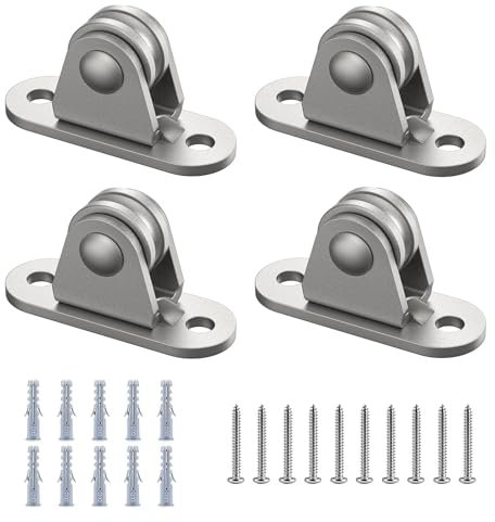 fshihine Pulleys Block, 4 Pack 304 Stainless Steel Pulley Wheel Ball Bearings, Washing Line Pulley Kit for Deck Drectional Wall, Patio Wave Shade Cover Greenhouse Canopy Home Accessories for Moving