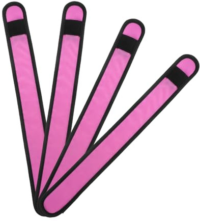 YARNOW 4 Stück Pferde-Leggings Mit Knöchelriemen Leuchtender Pferdebeingurt Led Blinkendes Armband Beleuchtung Zaumzeug Aufleuchten Pferdelicht Pferdehalsbänder Rosa Stoff