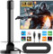 2025 Upgraded TV Aerial - Indoor TV Aerial for Smart TV with Signal Booster, Digital TV Antenna indoor with strong signal uk for Miles Long Range Support 4K 1080P HDT - New