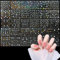 WD&CD 3D Nagelsticker Aurora 30 Blatt Gold Nail Art Sticker Selbstklebend Nagelaufkleber Holografisches Stern Herz Dekoration Nageldesign Zubehör