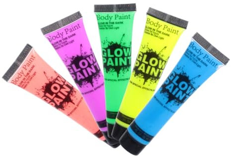 NOLITOY 5piezas Pintura Facial Fluorescente Unidades Pintura Corporal Para Eventos Rayos Uv Fácil De Limpiar