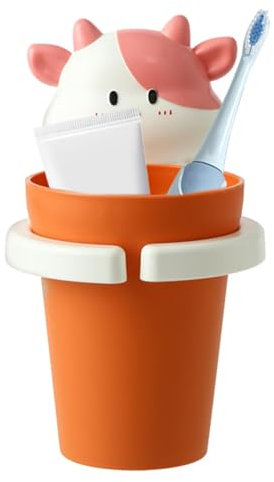 Porte-brosse à dents – Gobelet mural pour brosse à dents, sans perçage, joli porte-brosse à dents | Porte-brosse à dents à ventouse, gobelet de rinçage avec dos adhésif, organisateur de salle de bain