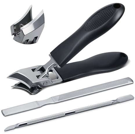 Coupe-ongles d'orteil pour ongles épais, grand coupe-ongles incliné, large ouverture de mâchoire anti-éclaboussures, coupe-ongles incliné, coupe-ongles incarnés, coupe-ongles tranchants pour hommes et