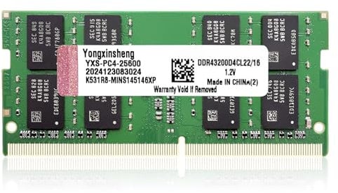 Yongxinsheng DDR4 3200MHz 16GB Laptop RAM PC4-25600 SODIMM Non-ECC Unbuffered 1.2V 2Rx8 Dual Rank 260-Pin CL22 PC Computer Memory Upgrade Module Arbeitsspeicher
