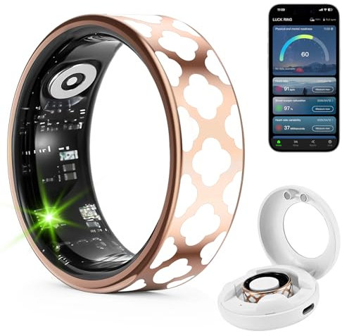 Smart Ring Smartringe Herren Damen Fitness Ring Tracker Intelligenter Ring IP68 Wasserdicht Fitnessring für Herzfrequenz/SpO2/HRV-Monitor/Schlaftracker/Sport Fitnesstracker/Periode-Erinnerung (11#)