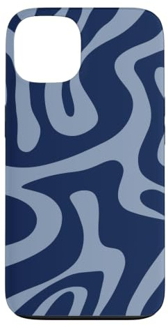 Hülle für iPhone 13 Marineblau Liquid Swirl Abstraktes ästhetisches Muster