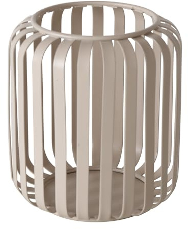 Boltze Windlicht Viki 2045508 | beige, Metall, 12 cm hoch, modernes Design, handgearbeitet, Garten Deko, Tisch Deko, Kerzen Zubehör, Windlicht, Teelicht H...
