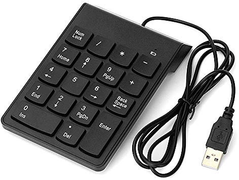 TFixol Wired USB Numeric Keypad 18 Keys Digital Keyboard Replaceme for iMac/Pro/MacBook/Air/Pro Laptop PC