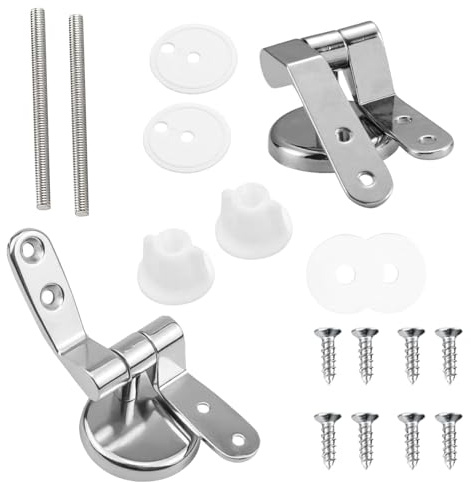 Toilet Seat Fittings - Replacement Hinges and Fixing Kit for Standard Toilet Seats - Easy Installation and Durable