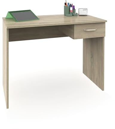 briebe Mesa Escritorio Ordenador Pequeña 75x90x50cm (Alto x Ancho x Profundo), 1 Cajón Almacenamiento, Oficina, Habitación Juvenil, Desk, Tocador, Prakt Roble Cambrian