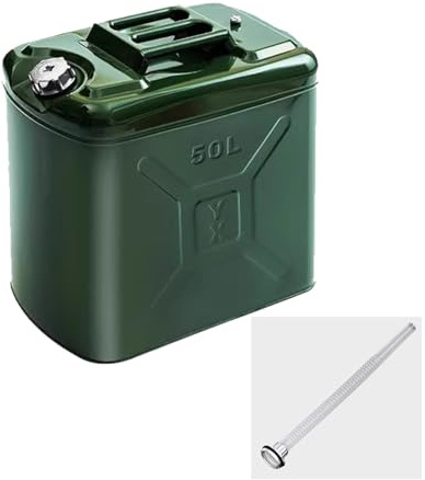 CSPJPIZIYB Bidon Essence Métallique Épais, Bidon Multi-capacités, Bidon D'essence, Bidon de Diesel, pour Voitures, Camions, Motos et Équipements de Plein Air(50L/13.2Gla)