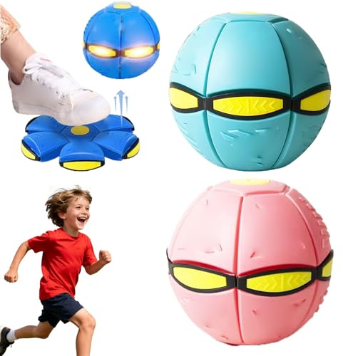 mcgotasy Magic Meta Ball, Magic Bouncing Ball, Children's Bouncing Balls, Magic Metaball, Magic Flying Saucer, Bouncy Balls, Parent-Child Interaction (Macaron Blue+Macaron Pink, No Lights)