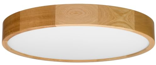 STOLARNIA PIKA Deckenleuchte Eiche - Rund Modern Holzlampe 4xE27 (57 cm) - Deckenlampe Holz - Natur Große Lampe für Schlafzimmer, Wohnzimmer, Flur, Küche - Stilvolles Design Eichenholz - LEJA