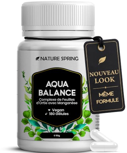 Water Balance Cápsulas – Complejo Vegetal con Ortiga, Hoja de Vid Roja y Castaño de Indias – Magnesio y Manganeso – Equilibrio de Líquidos y Bienestar – 180 Cápsulas – Analizado en Laboratorio