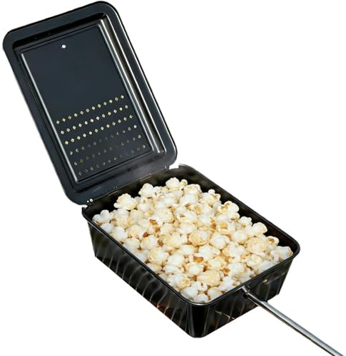 Camping Popcorn Maker, Non-Stick Cooking Pan, Portable Popcorn Maker with Long Handle, Suitable for Camping, Picnic, Hiking, Cooking, Outdoor, Barbecue