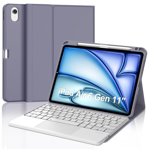 WINCHKING Cover Tastiera per iPad Air 11 M4 2026/M3 2025/M2 2024, Viola | Custodia con Bluetooth Rimovibile Tastiera per iPad Air 11 Pollici M4/M3/M2 con Touchapd, Italiano QWERTY