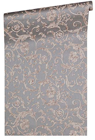 VERSACE WALLPAPER Vliestapete Butterfly Barocco Luxustapete mit Ornamenten barock 10,05 m x 0,70 m grau metallic lila Made in Germany 343265 34326-5
