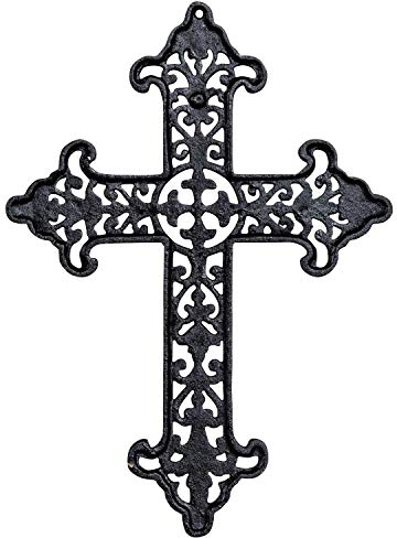 aubaho Wandkreuz Kreuz Kruzifix Eisen 43cm Antik-Stil