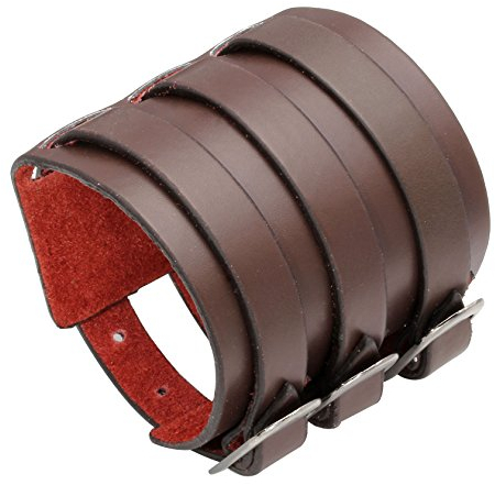 MILAKOO Punk Gothic Herren PU Leder Armband Manschette Armreif 7,5 -8,3 Schwarz Braun