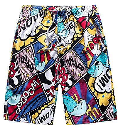 Xmiral Pantaloncini Uomo Costume da Bagno Mare Piscina Sport Slip Tronchi di Nuoto Calzoncini Traspiranti Comodi Stampa Floreale Casual Personalizzata Dipinta (XL,1Rosso)